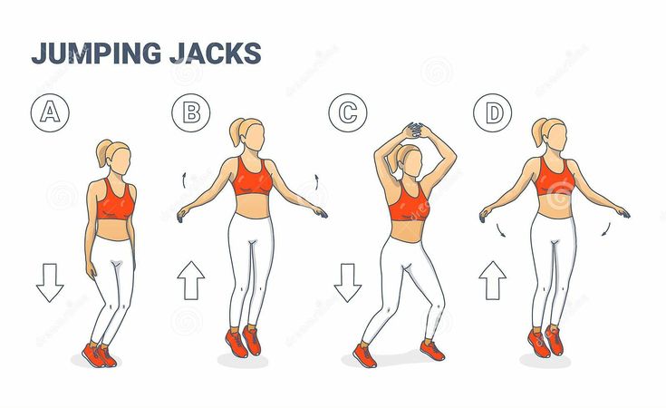 Demonstration of jumping jacks.